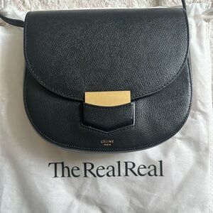 Celine Trotteur Leather Bag Black
